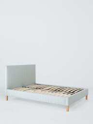 John Lewis Emily Upholstered Bed Frame, Double, Blue Stripe - thumbnail 1