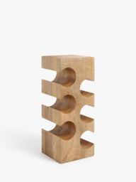 John Lewis Tall Mango Wood Wine Rack, 6 Bottle, Natural