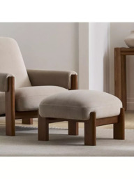 West Elm Nils Deluxe Velvet Footstool, Clay/Cool Walnut - thumbnail 2