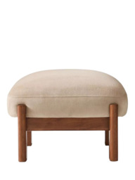 West Elm Nils Deluxe Velvet Footstool, Clay/Cool Walnut - thumbnail 3