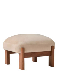 West Elm Nils Deluxe Velvet Footstool, Clay/Cool Walnut