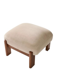 West Elm Nils Deluxe Velvet Footstool, Clay/Cool Walnut - thumbnail 5