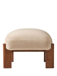 West Elm Nils Deluxe Velvet Footstool, Clay/Cool Walnut - thumbnail 4