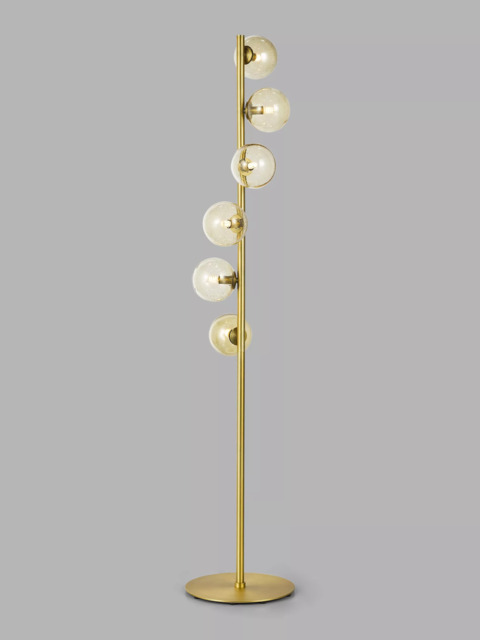 John Lewis Champagne Bubble Glass Floor Lamp, Champagne/Warm Brass - image 1