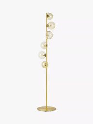 John Lewis Champagne Bubble Glass Floor Lamp, Champagne/Warm Brass - thumbnail 3
