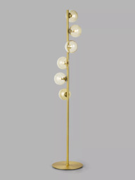 John Lewis Champagne Bubble Glass Floor Lamp, Champagne/Warm Brass - thumbnail 1