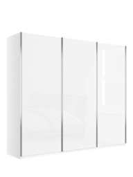 John Lewis Elstra 300cm Glass 3 Sliding Doors Wardrobe, White