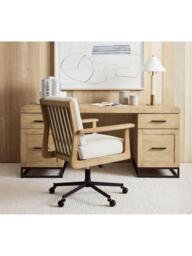 Pottery Barn Cody Swivel Desk Chair, Oatmeal - thumbnail 3