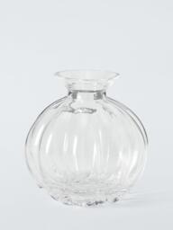 John Lewis Gourd Wide Glass Bud Vase, H8.5cm, Clear
