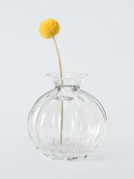 John Lewis Gourd Wide Glass Bud Vase, H8.5cm, Clear - thumbnail 2