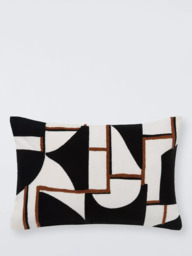 John Lewis x John Cooper Garth Geometric Cushion, Black - thumbnail 1