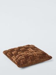 John Lewis Velvet Basket Weave Cushion - thumbnail 3
