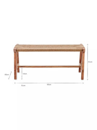 Nkuku Amhara Acacia Bench, Natural - thumbnail 6