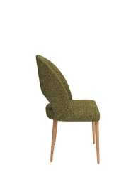 John Lewis Moritz II Boucle Yarn Dining Chair, Green/Oak - thumbnail 5