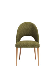 John Lewis Moritz II Boucle Yarn Dining Chair, Green/Oak - thumbnail 4