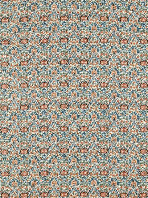 Morris & Co. Little Chintz Made to Measure Curtains or Roman Blind, Teal/Saffron - image 1