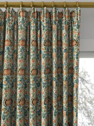 Morris & Co. Little Chintz Made to Measure Curtains or Roman Blind, Teal/Saffron - thumbnail 2