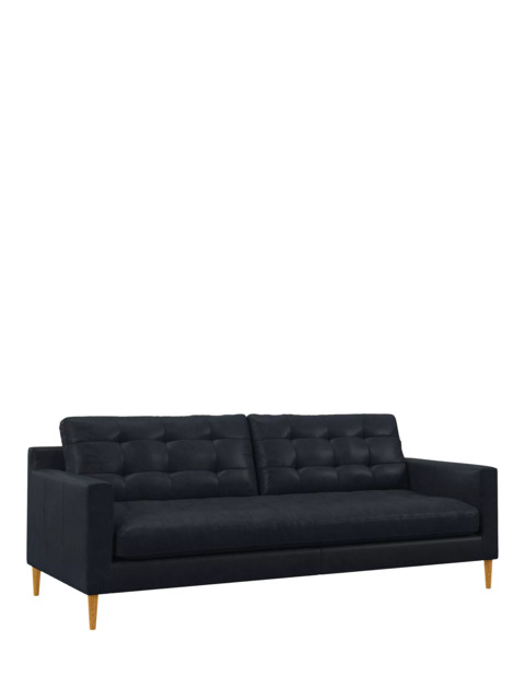 John Lewis Draper II Large 3 Seater Leather Sofa, Light Leg - image 1