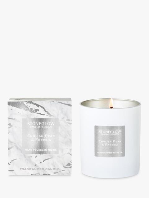 Stoneglow Luna English Pear & Freesia Scented Candle, 220g - image 1