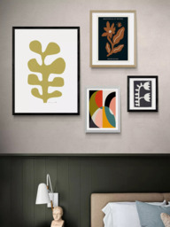 EAST END PRINTS Dan Hobday 'Seaweed Mustard' Framed Print - thumbnail 2