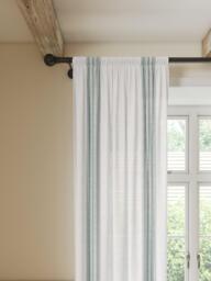 John Lewis Embroidered Slot Top/Hidden Tab Voile Panel, Sage/White - thumbnail 4