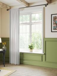 John Lewis Embroidered Slot Top/Hidden Tab Voile Panel, Sage/White - thumbnail 5