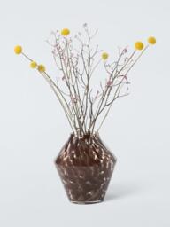 John Lewis Angular Confetti Glass Vase, H20cm, Brown - thumbnail 2