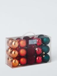 John Lewis Assorted Baubles, Box of 30, Red/Green/Gold - thumbnail 3