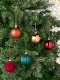 John Lewis Assorted Baubles, Box of 30, Red/Green/Gold - thumbnail 2