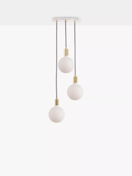 Tala Brass Triple Pendant Ceiling Light with Sphere IV ES LED Dim to Warm Globe Bulbs - thumbnail 2