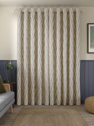 John Lewis Picot Stripe Embroidery Pair Lined Eyelet Curtains - thumbnail 5
