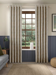 John Lewis Picot Stripe Embroidery Pair Lined Eyelet Curtains - thumbnail 3