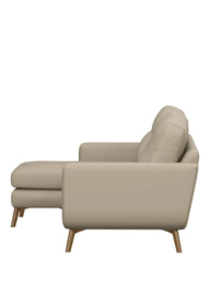John Lewis Barbican LHF Chaise Leather Sofa, Light Leg - thumbnail 3