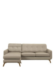 John Lewis Barbican LHF Chaise Leather Sofa, Light Leg - thumbnail 5
