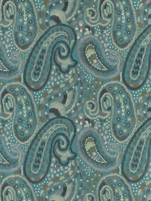 Designers Guild Uchiwa Made to Measure Curtains or Roman Blind, Teal - image 1