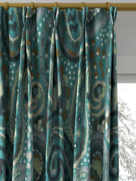 Designers Guild Uchiwa Made to Measure Curtains or Roman Blind, Teal - thumbnail 4