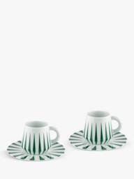 Alessi Delight Christmas Coffee Cup, Green, Set of 2, 37cl