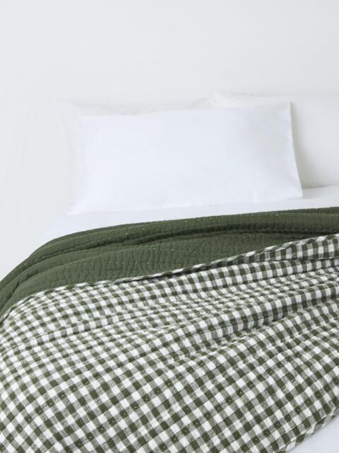 John Lewis Gingham Cotton Quilt, King Size - image 1