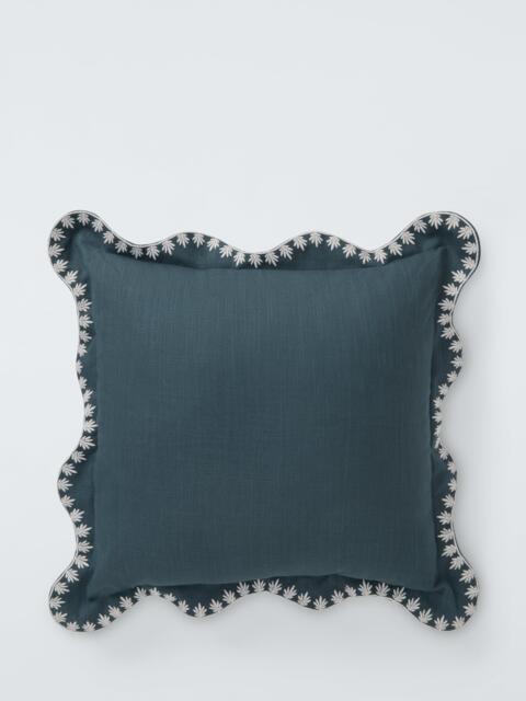 John Lewis Embroidered Scalloped Edge Cushion - image 1