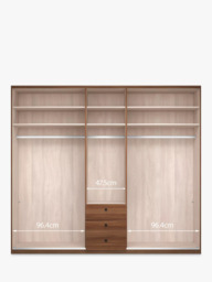 John Lewis Marlow 250cm Hinged Door Wardrobe with 3 Drawers - thumbnail 4
