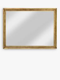 nkuku Yadur Large Rectangular Wall Mirror, 100 x 76cm, Antique Brass - thumbnail 1
