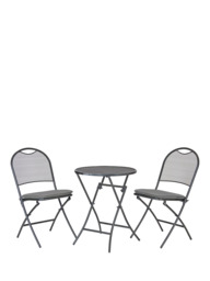 KETTLER Cafe Roma Foldable 2-Seater Round Garden Bistro Table & Chairs Set - thumbnail 1
