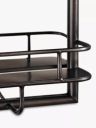 Gallery Direct Metal Frame Shelf & Rectangular Wall Mirror, 48 x 30cm, Black - thumbnail 2