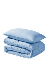 Night Lark Tufted Dots Coverless Duvet & Pillowcase Set, 4.5 Tog, Dusk Blue - thumbnail 6