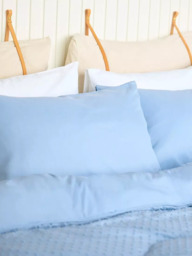 Night Lark Tufted Dots Coverless Duvet & Pillowcase Set, 4.5 Tog, Dusk Blue - thumbnail 2