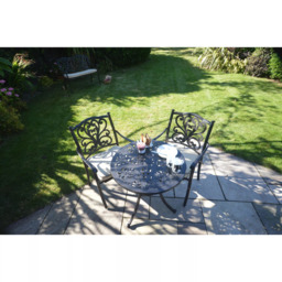 LG Outdoor Devon 2 Seater Garden Bistro Table and Chairs Set, Bronze