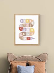 EAST END PRINTS Kid of the Village 'Number Snake' Framed Print, 53.4 x 43.4cm, Natural - thumbnail 2