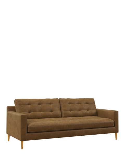 John Lewis Draper II Large 3 Seater Leather Sofa, Light Leg - image 1
