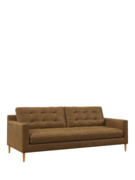 John Lewis Draper II Large 3 Seater Leather Sofa, Light Leg