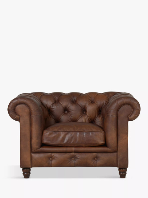 Halo Earle Chesterfield Leather Armchair, Antique Whisky - image 1